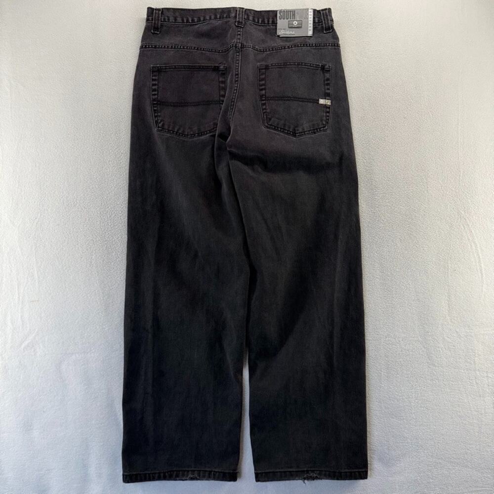 Vintage Southpole Jeans Men's 36 Black Denim Baggy Wide Leg Silver Tab y2k - Picture 1 of 10